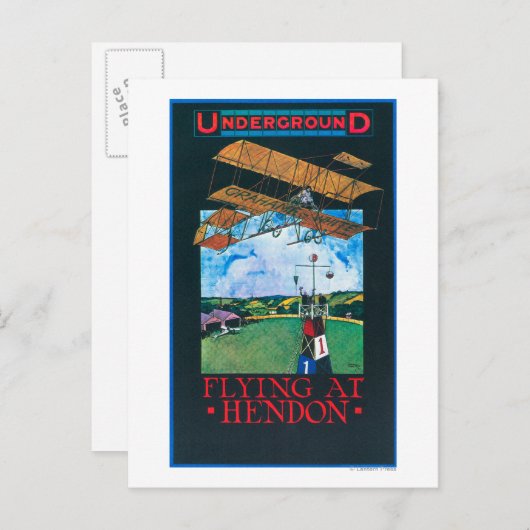 Grahaamwit en vlak boven het Poster van het luchtv Briefkaart (Voorkant / Achterkant)