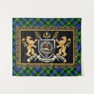 Graham Clan Badge & Motto w/Lions Wandkleed