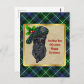 Graham Clan Badge & Tartan Kerstmis Briefkaart (Voorkant / Achterkant)