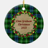 Graham Clan Badge & Tartan Persoonlijke mas Keramisch Ornament (Achterkant)