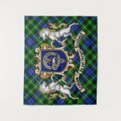 Graham Clan Badge & Unicorns met Tartan Wandkleed (Voorkant)