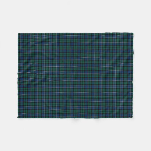 Graham Clan Blauw, Groen, en Zwarte Tartan Fleece Deken (Voorkant (Horizontaal))