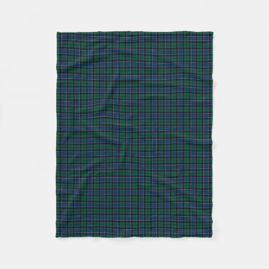 Graham Clan Blauw, Groen, en Zwarte Tartan Fleece Deken (Voorkant)
