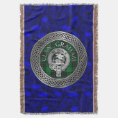 Graham Clan Crest & Tartan Knoop Deken (Voorkant Verticaal)