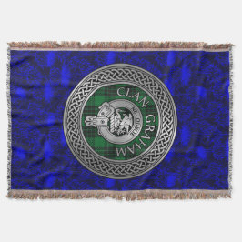 Graham Clan Crest & Tartan Knoop Deken