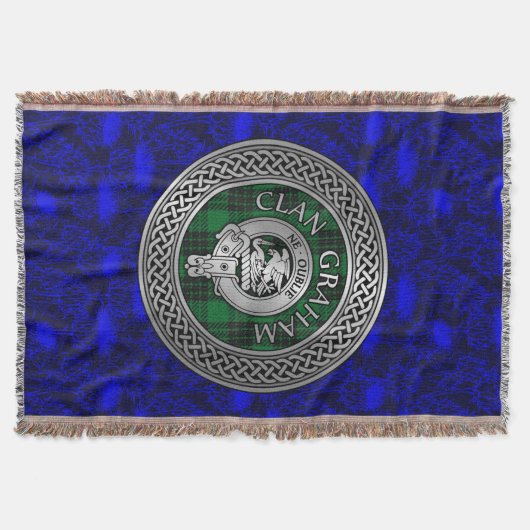Graham Clan Crest & Tartan Knoop Deken (Voorkant)