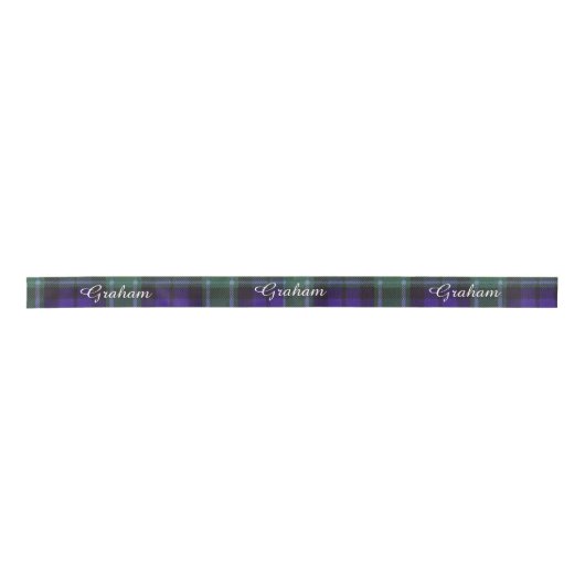 Graham clan Pset Scottish tartan Satijnen Lint (Voorkant)