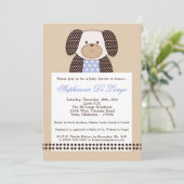 Graham Crackers Boy Blue Baby shower Invitation Kaart (Staand voorkant)