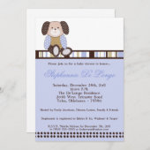 Graham Crackers Boy Blue Baby shower Invitation Kaart (Voorkant / Achterkant)