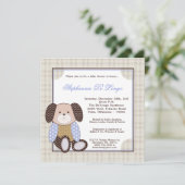Graham Crackers Boy Blue Baby shower Invitation Kaart (Staand voorkant)