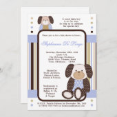 Graham Crackers Boy Blue Baby shower Invitation Kaart (Voorkant / Achterkant)