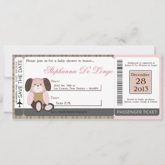 Graham Crackers Girl Pink Baby shower Uitnodiging (Voorkant)