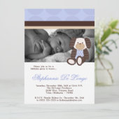 Graham Crackers Jongen Blauwe Hond Uitnodiging Ver (Staand voorkant)