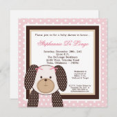 Graham Crackers Meisje Roze Baby shower Invitation Kaart (Voorkant / Achterkant)