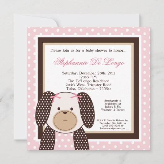 Graham Crackers Meisje Roze Baby shower Invitation Kaart (Voorkant)