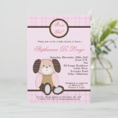 Graham Crackers Meisje Roze Baby shower Invitation Kaart (Staand voorkant)