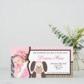 Graham Crackers Meisje Roze Foto Geboorte Aankondi Aankondiging (Staand voorkant)