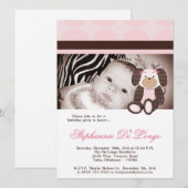 Graham Crackers Meisje Roze Hond Verjaardag Uitnod Kaart (Voorkant / Achterkant)