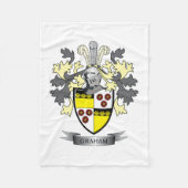 Graham Family Crest Coat of Arms Fleece Deken (Voorkant)