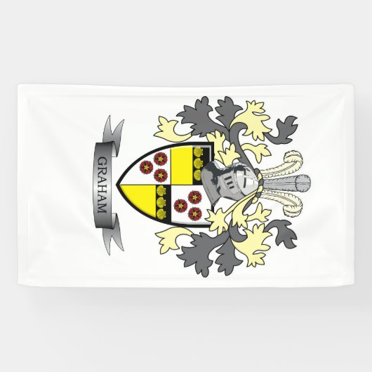Graham Family Crest Coat of Arms Spandoek (Horizontaal)