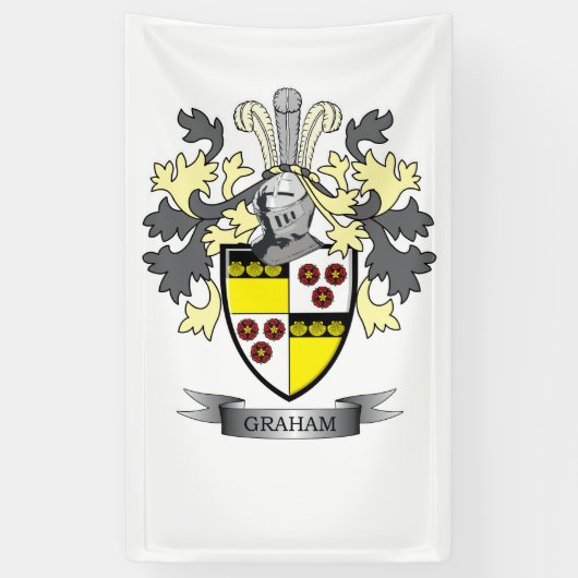 Graham Family Crest Coat of Arms Spandoek (Verticaal)