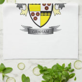 Graham Family Crest Coat of Arms Theedoek (Gevouwen)