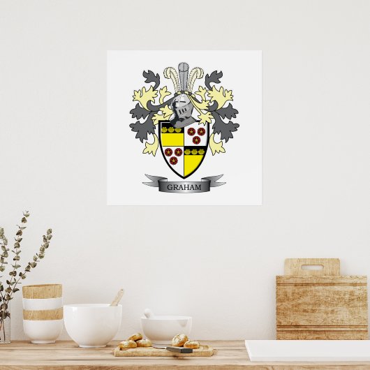 Graham Family Crest Coat. Poster (Keuken)
