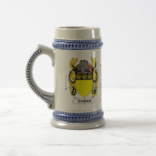 Graham Family Crest Stein Bierpul (Links)