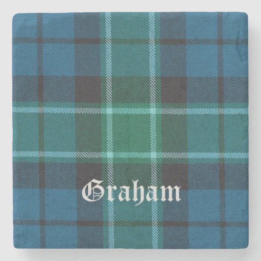 Graham, Graham Scottish Tartan, Graham Clan, Graha Stenen Onderzetter (Voorkant)
