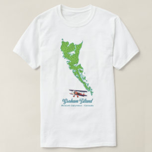 Graham Island Brits-Columbia Reis kaart T-shirt