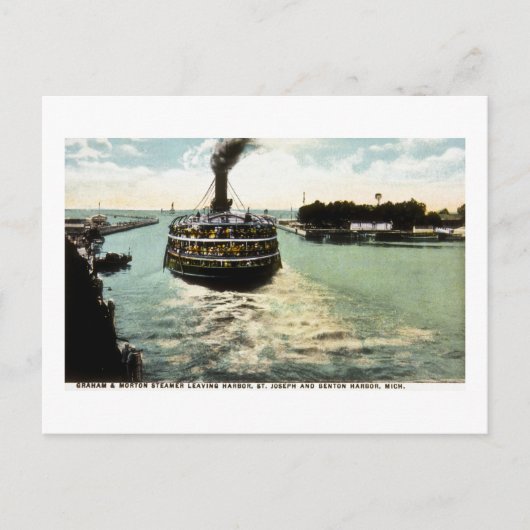 Graham & Morton (G&M-lijn) Steamer die Harbour ver Briefkaart (Voorkant)