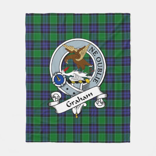Graham of Menteith Clan Badge Tartan Pset Fleece Deken (Voorkant)