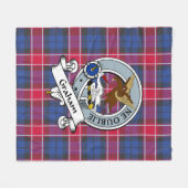 Graham of Menteith Pink Clan Badge Tartan Pset Fleece Deken (Voorkant (Horizontaal))