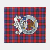 Graham of Menteith Red Clan Badge Tartan Pset Fleece Deken (Voorkant (Horizontaal))