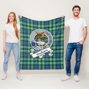 Graham of Montrose Ancient Clan badge Tartan Pset Fleece Deken