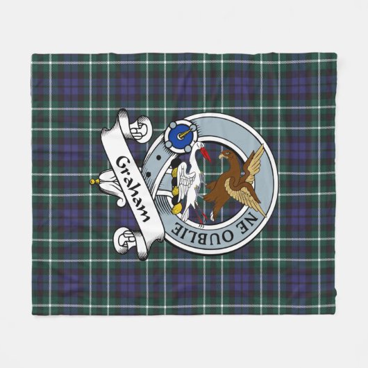 Graham of Montrose Modern Clan badge Tartan Pset Fleece Deken (Voorkant (Horizontaal))