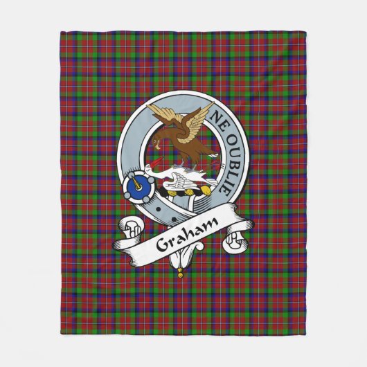 Graham Red Clan Badge Tartan Pset Fleece Deken (Voorkant)