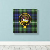 Graham Scottish Crest en Tartan Canvas print (Insitu (Houten vloer))