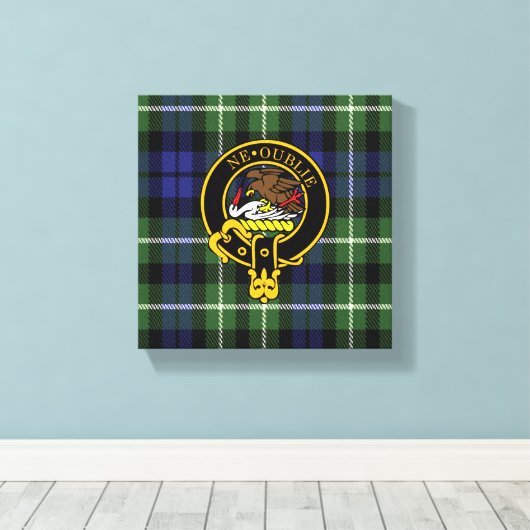 Graham Scottish Crest en Tartan Canvas print (Insitu (Houten vloer))