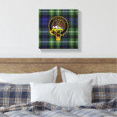 Graham Scottish Crest en Tartan Canvas print (Insitu (Slaapkamer))