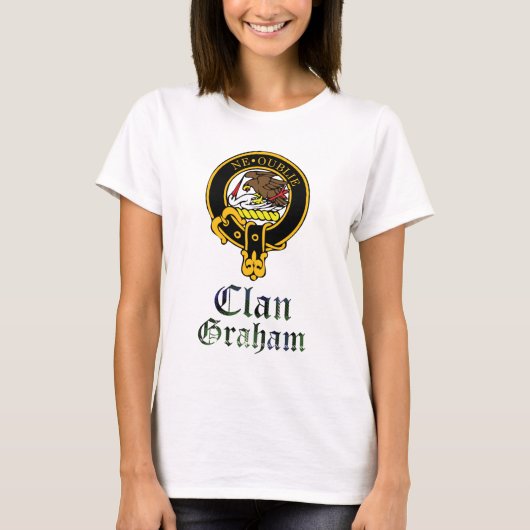 Graham scottish crest en tartan clan name t-shirt (Voorkant)