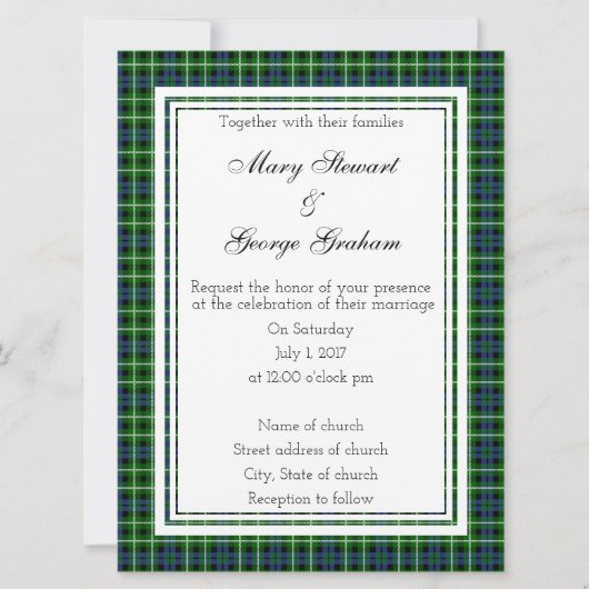 Graham Scottish Wedding Invitation Kaart (Voorkant)