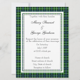 Graham Scottish Wedding Invitation Kaart