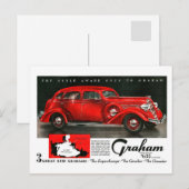  Graham supercharger van 1930 adverteren Briefkaart (Voorkant / Achterkant)