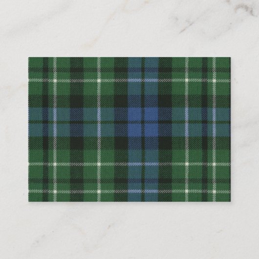 Graham Tartan en Badge Visitekaartje (Achterkant)