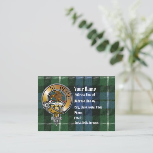 Graham Tartan en Badge Visitekaartje (Staand voorkant)