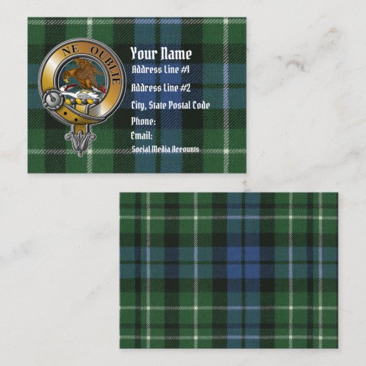Graham Tartan en Badge Visitekaartje (Voorkant / Achterkant)
