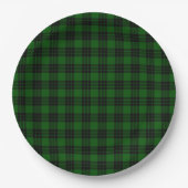 Graham tartan groene zwarte pleister papieren bordje (Voorkant)