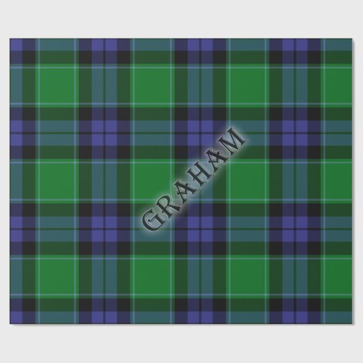 Graham Tartan met de achternaam Cadeaupapier (Vlak)