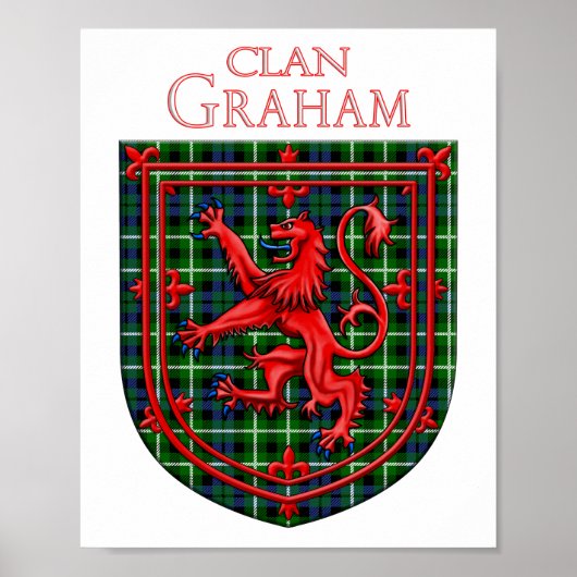 Graham Tartan Scottish Plaid Lion Rampant Poster (Voorkant)